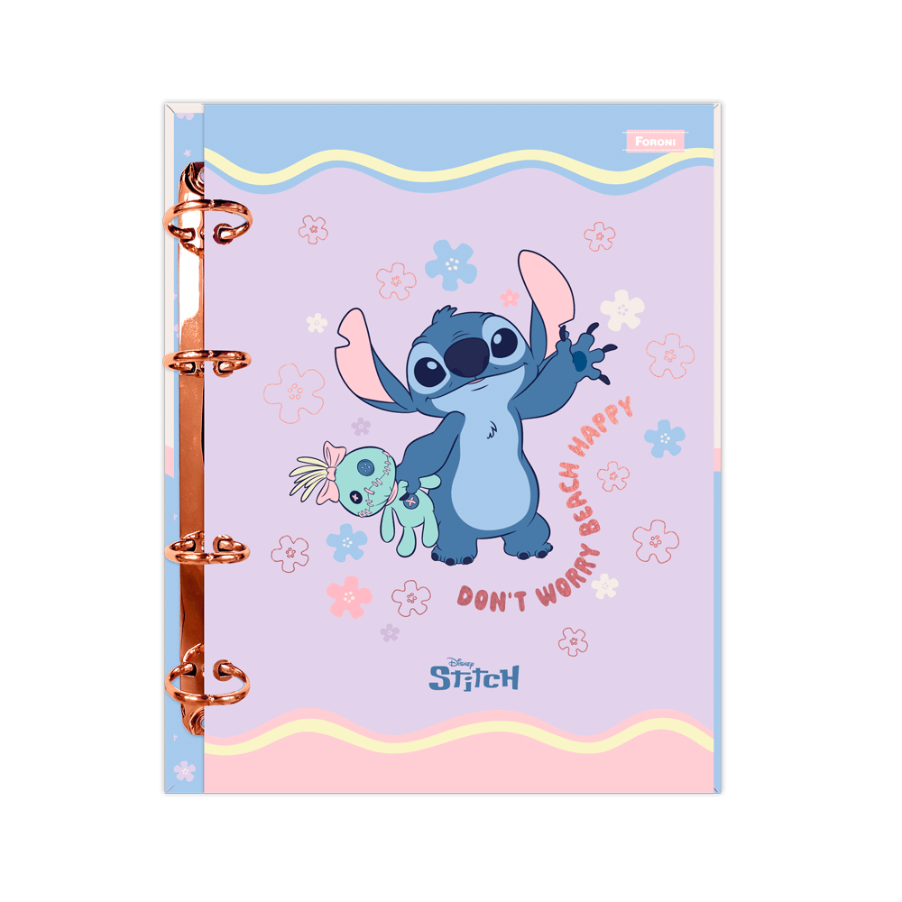 Caderno Argolado Colegial 60 Fls. Foroni - Stitch 1